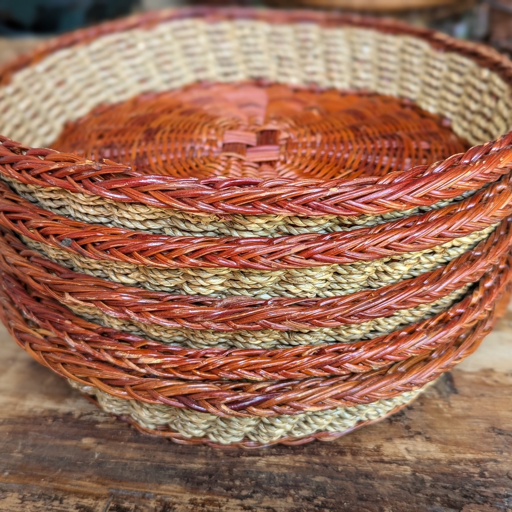 Handwoven Brown and Tan Basket